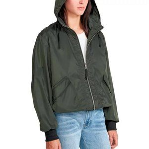 BB Dakota Steve Madden Anorack Windbreaker Size XL Hooded Zip Army Green $99 NEW